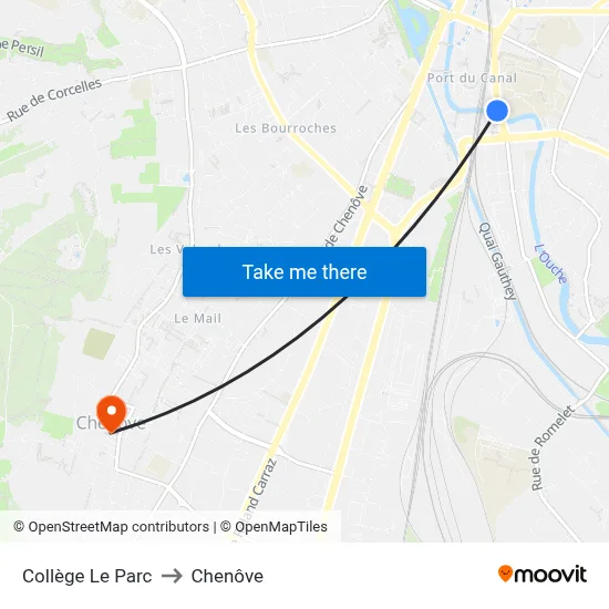 Collège Le Parc to Chenôve map