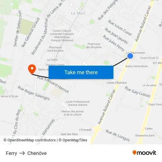 Ferry to Chenôve map