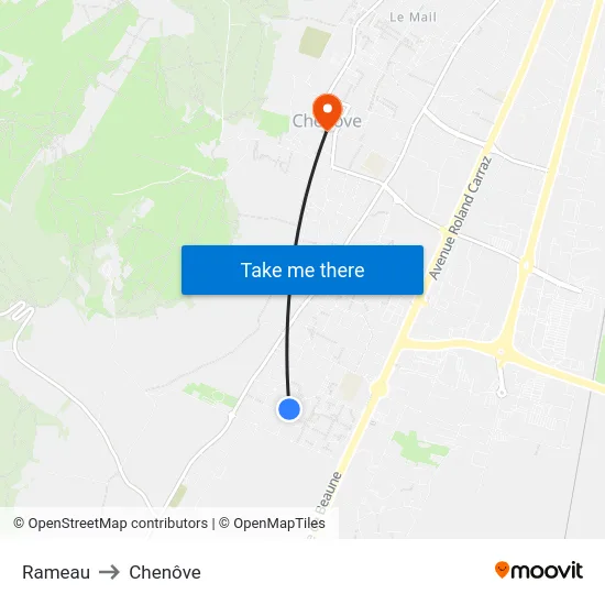 Rameau to Chenôve map