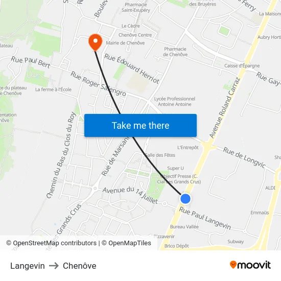Langevin to Chenôve map