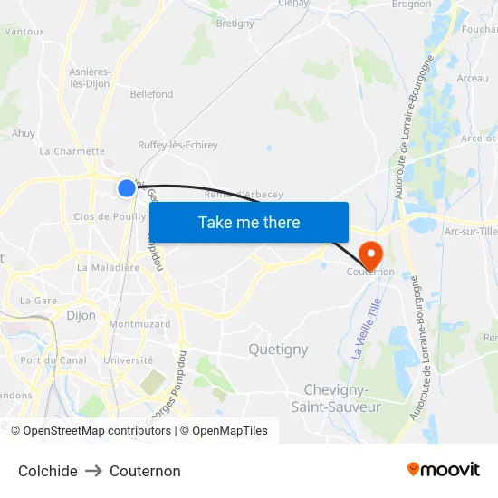 Colchide to Couternon map