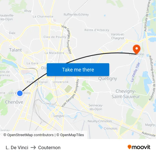 L. De Vinci to Couternon map