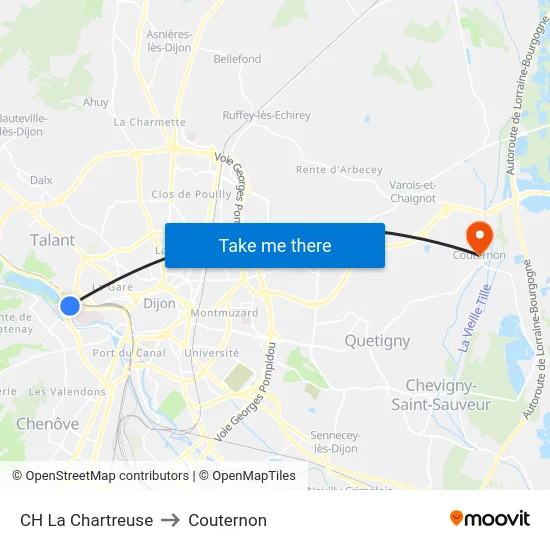 CH La Chartreuse to Couternon map
