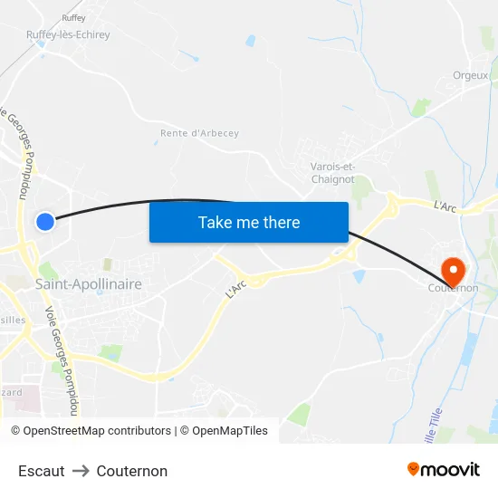 Escaut to Couternon map