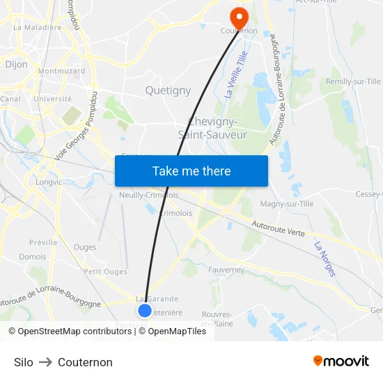 Silo to Couternon map