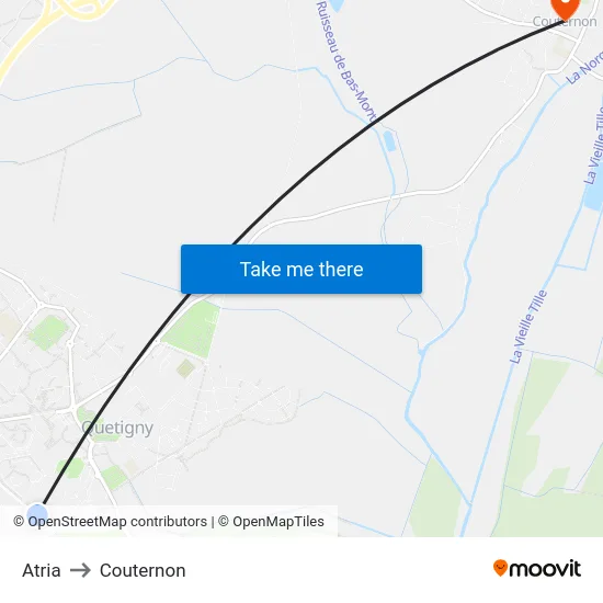 Atria to Couternon map