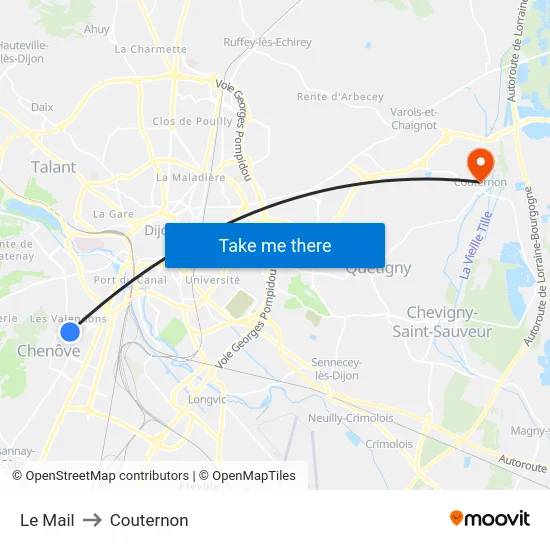 Le Mail to Couternon map