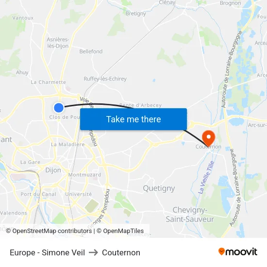Europe - Simone Veil to Couternon map