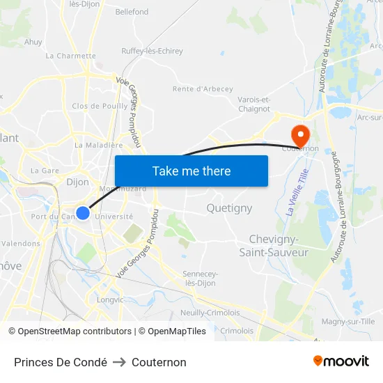 Princes De Condé to Couternon map