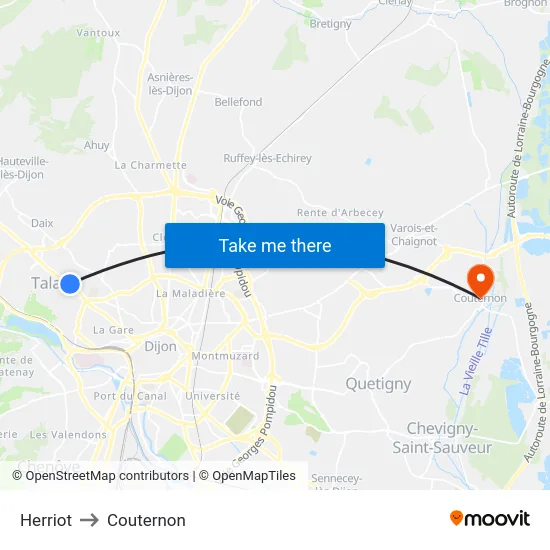 Herriot to Couternon map