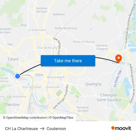 CH La Chartreuse to Couternon map