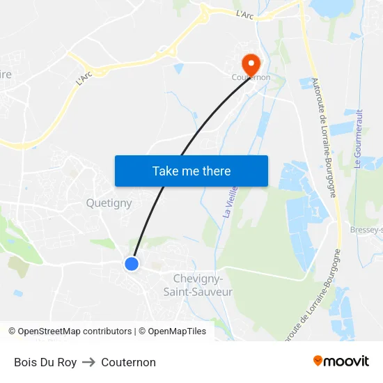 Bois Du Roy to Couternon map