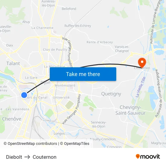 Diebolt to Couternon map