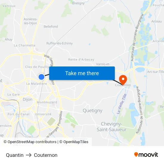 Quantin to Couternon map