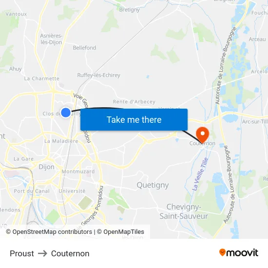 Proust to Couternon map