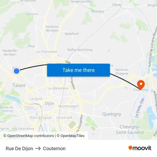Rue De Dijon to Couternon map
