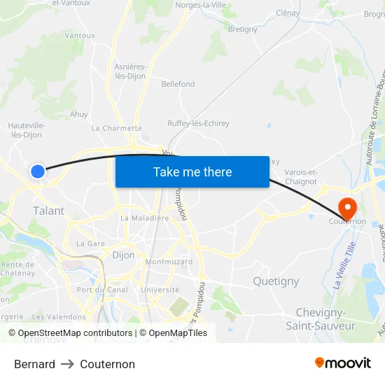 Bernard to Couternon map
