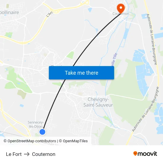 Le Fort to Couternon map