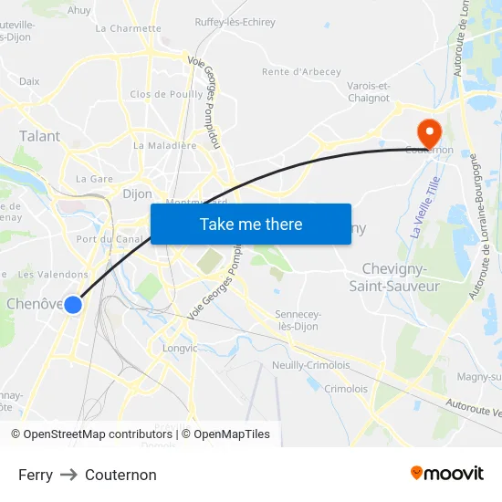 Ferry to Couternon map