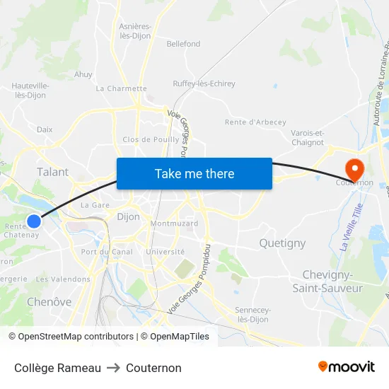 Collège Rameau to Couternon map
