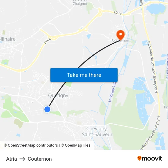 Atria to Couternon map