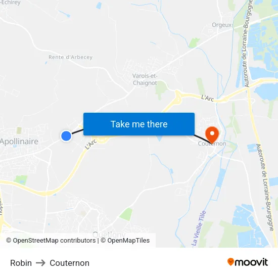 Robin to Couternon map