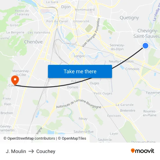 J. Moulin to Couchey map