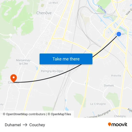 Duhamel to Couchey map