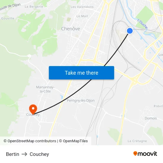 Bertin to Couchey map