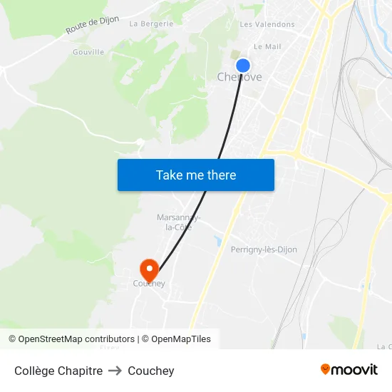 Collège Chapitre to Couchey map