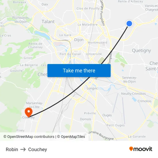 Robin to Couchey map