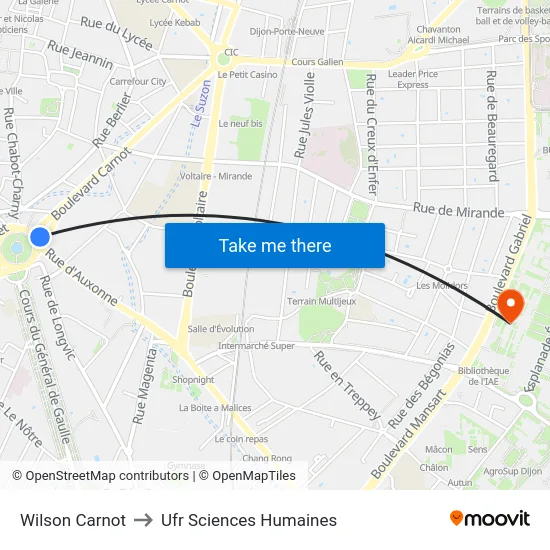 Wilson Carnot to Ufr Sciences Humaines map