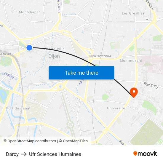 Darcy to Ufr Sciences Humaines map