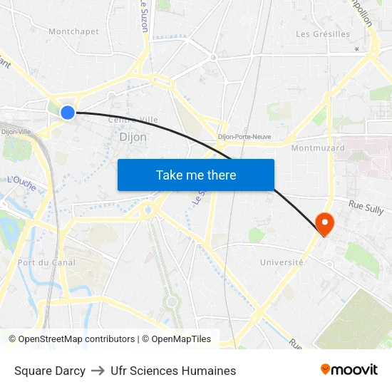 Square Darcy to Ufr Sciences Humaines map