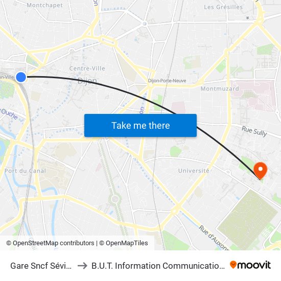 Gare Sncf Sévigné to B.U.T. Information Communication (Ic) map