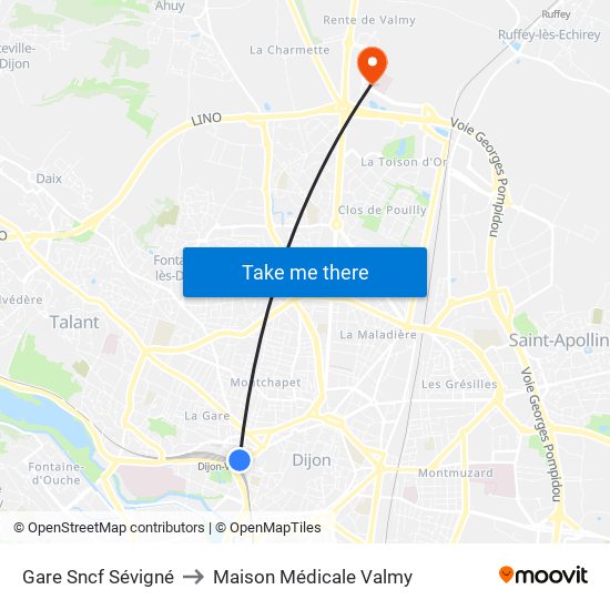 Gare Sncf Sévigné to Maison Médicale Valmy map