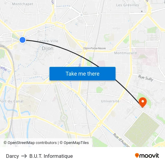 Darcy to B.U.T. Informatique map