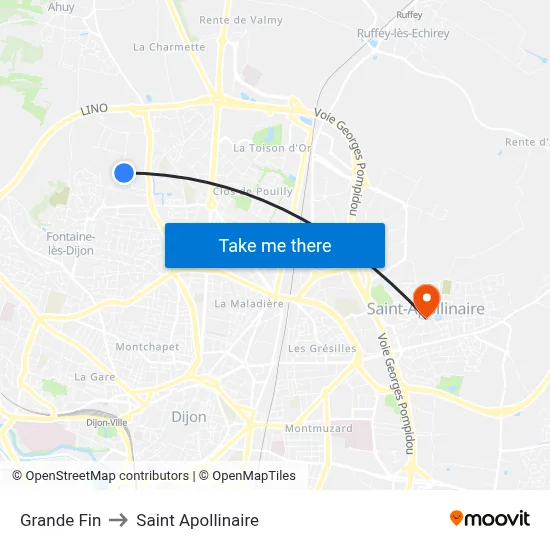 Grande Fin to Saint Apollinaire map