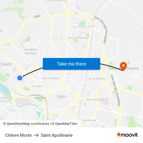 Chèvre Morte to Saint Apollinaire map