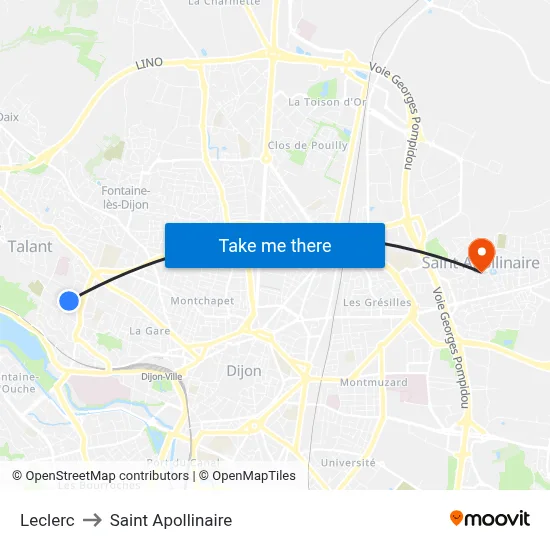 Leclerc to Saint Apollinaire map