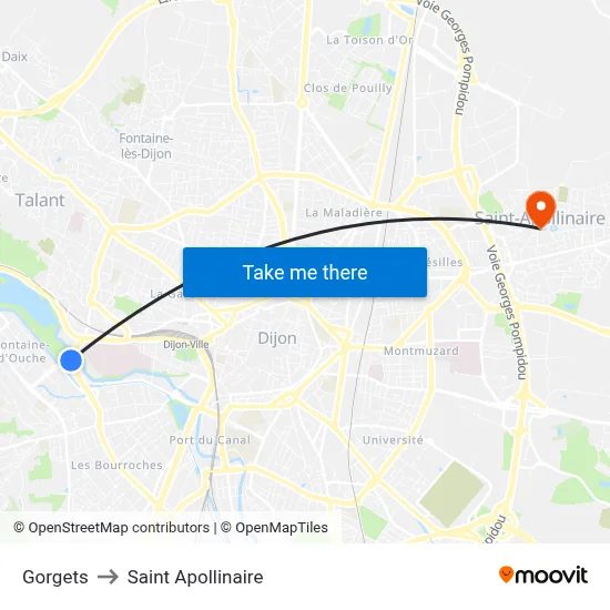 Gorgets to Saint Apollinaire map