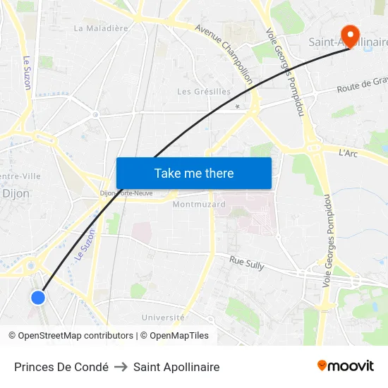 Princes De Condé to Saint Apollinaire map