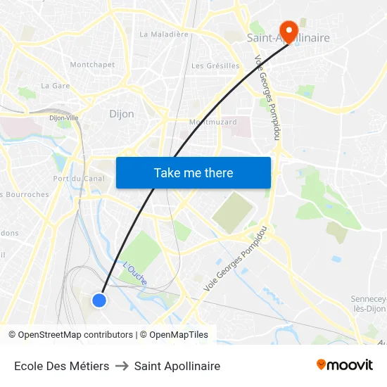 Ecole Des Métiers to Saint Apollinaire map