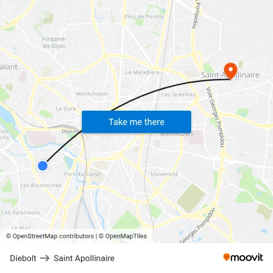 Diebolt to Saint Apollinaire map