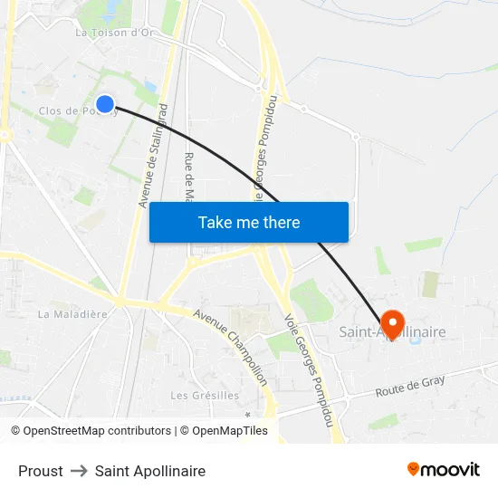 Proust to Saint Apollinaire map