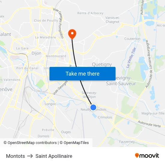 Montots to Saint Apollinaire map