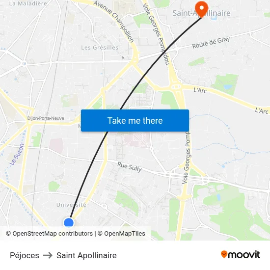 Péjoces to Saint Apollinaire map