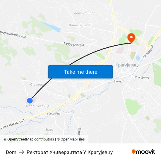 Dom to Ректорат Универзитета У Крагујевцу map