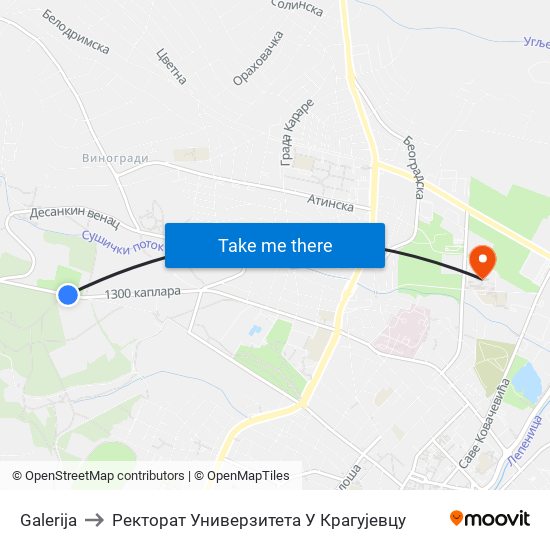 Galerija to Ректорат Универзитета У Крагујевцу map