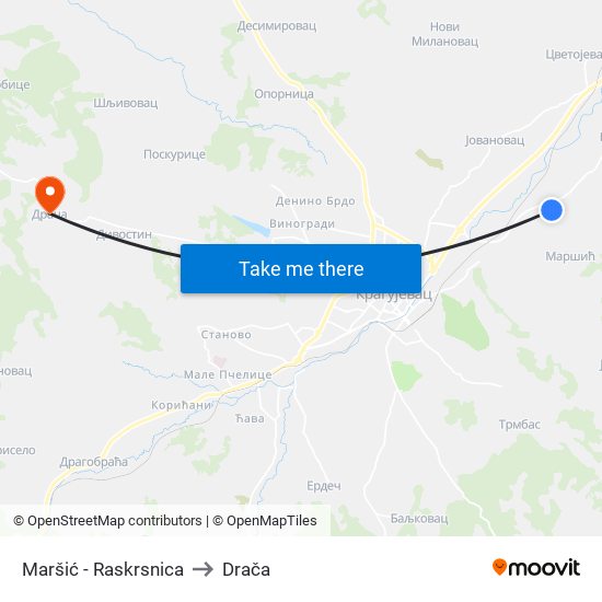 Maršić - Raskrsnica to Drača map